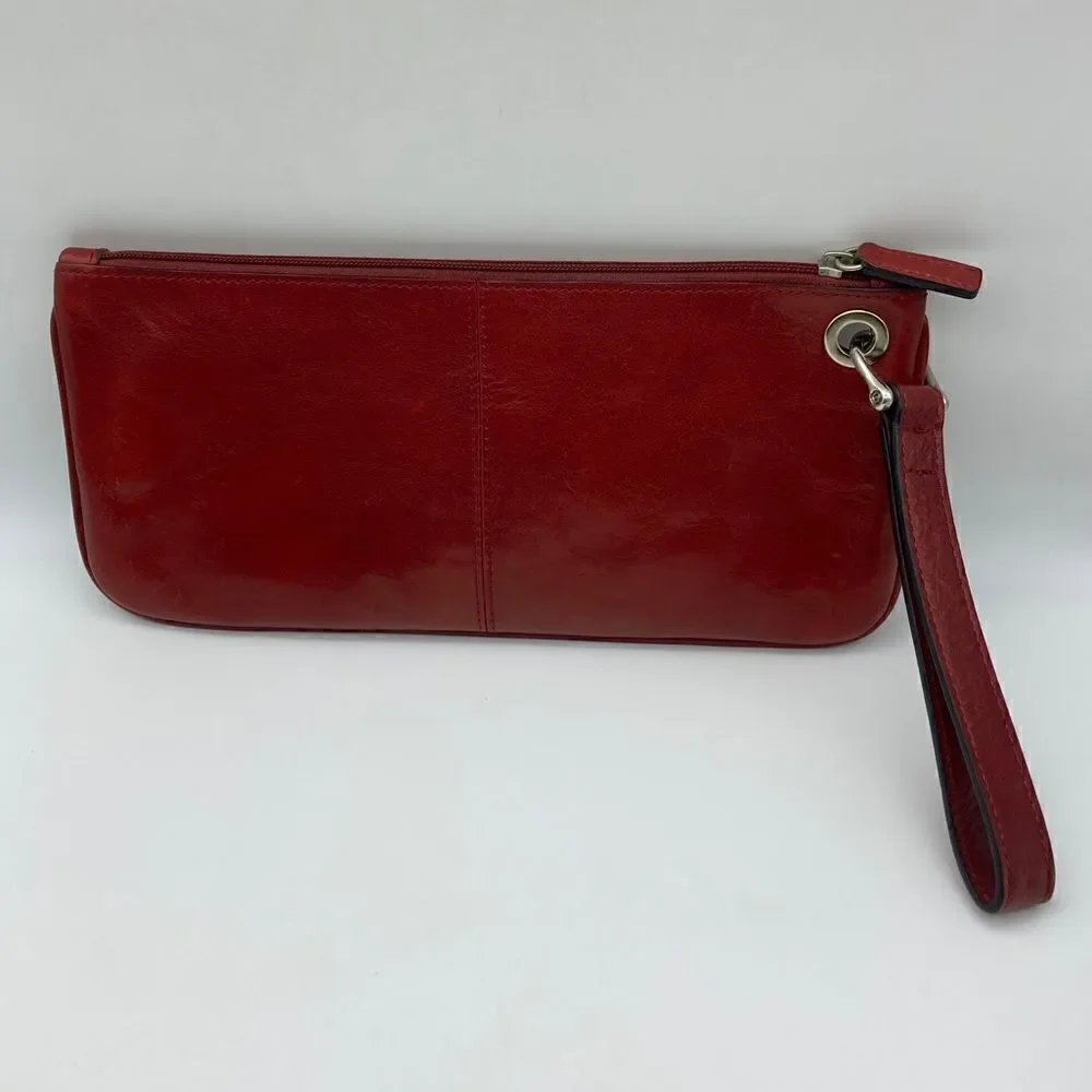 Pelle Studio Wilsons Italian Leather Unisex Wristlet Cherry Color